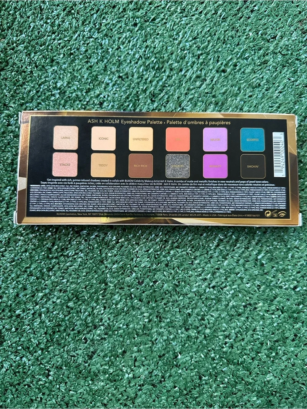 Buxom Eyeshadow Palette in Gold and Brown Geometric Box